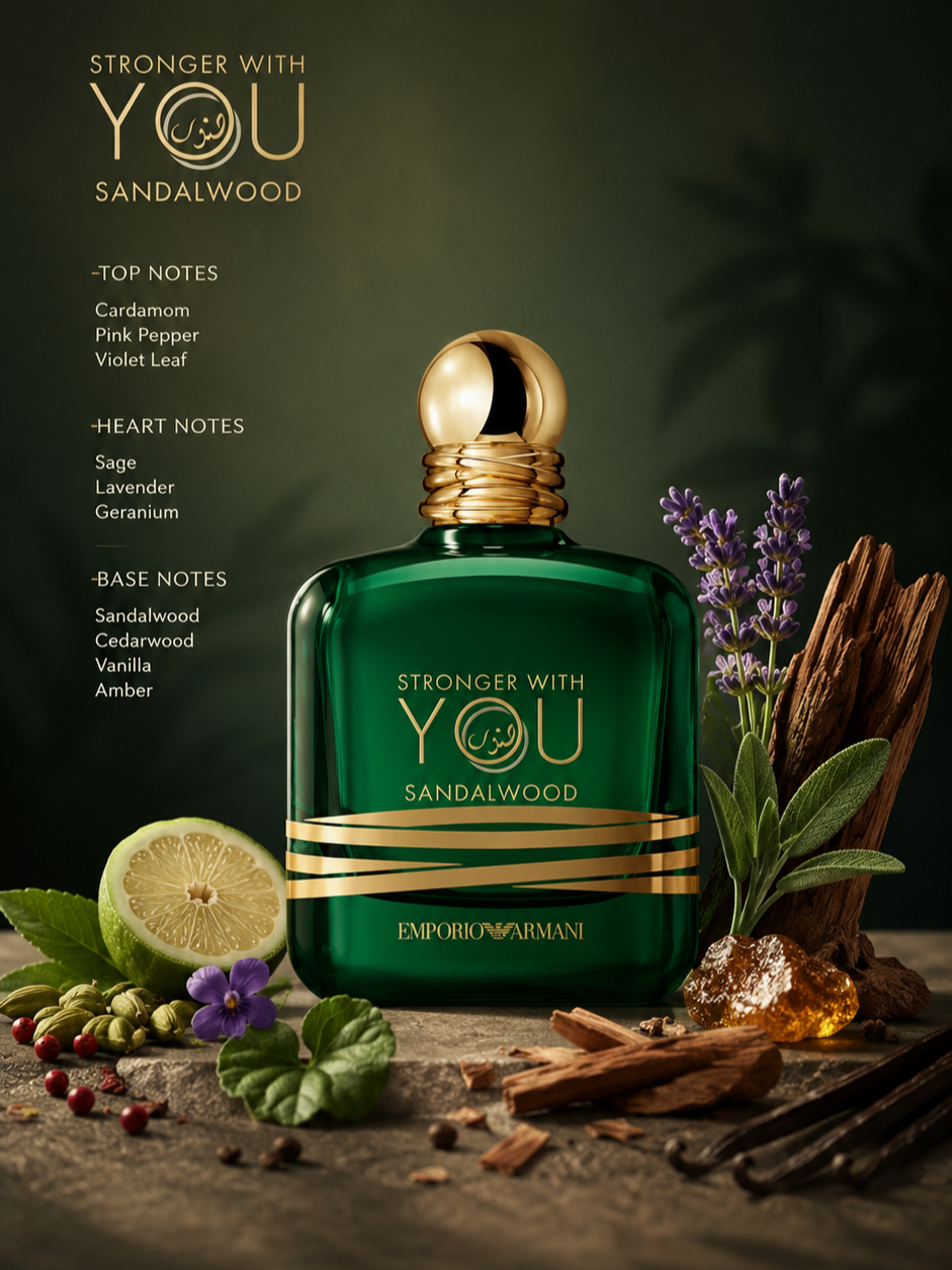 عطر استرانگر ویت یو صندل وود مردانه | Emporio Armani Stronger With You Sandalwood
