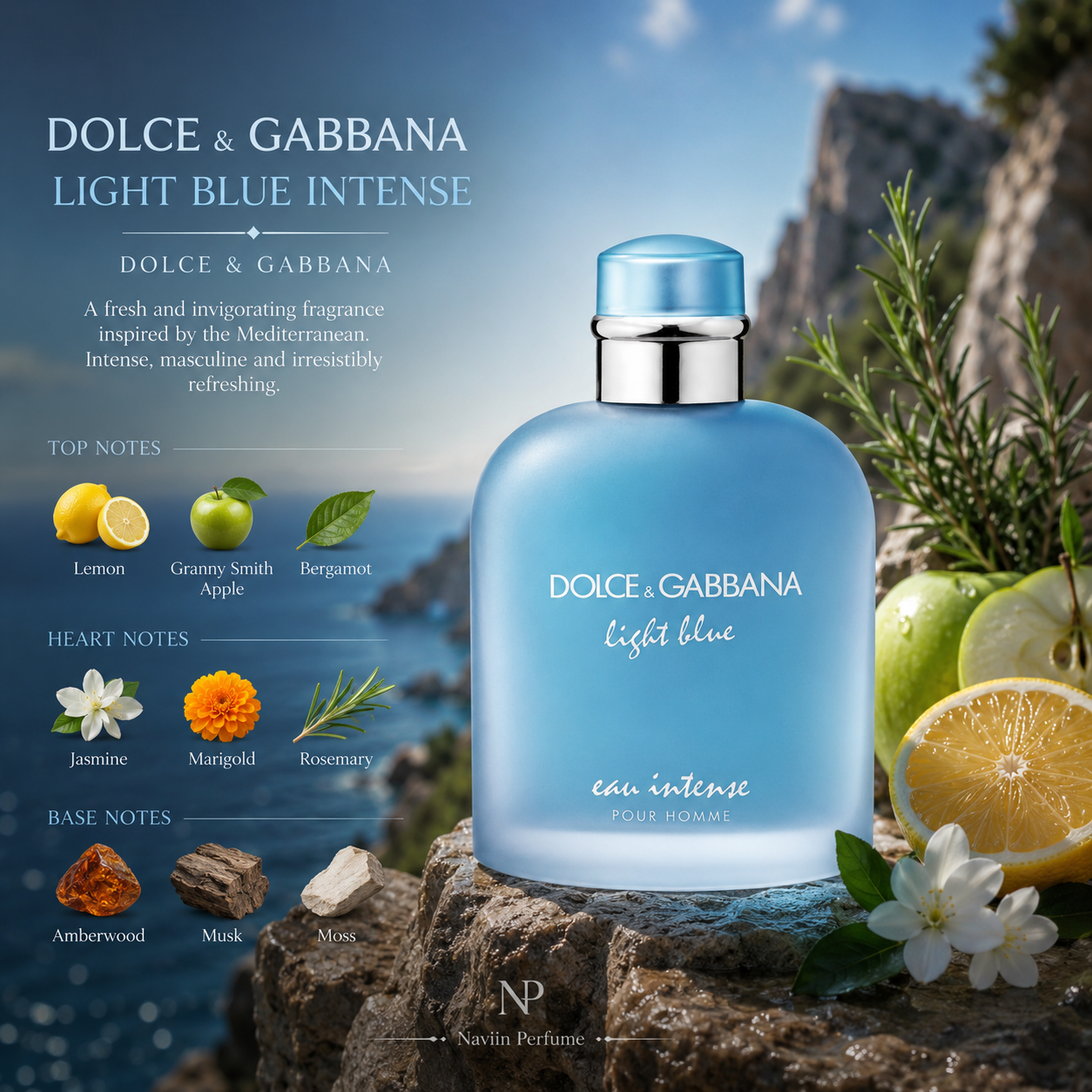 عطر دولچه اند گابانا لایت بلو او اینتنس زنانه | Dolce & Gabbana Light Blue Eau Intense